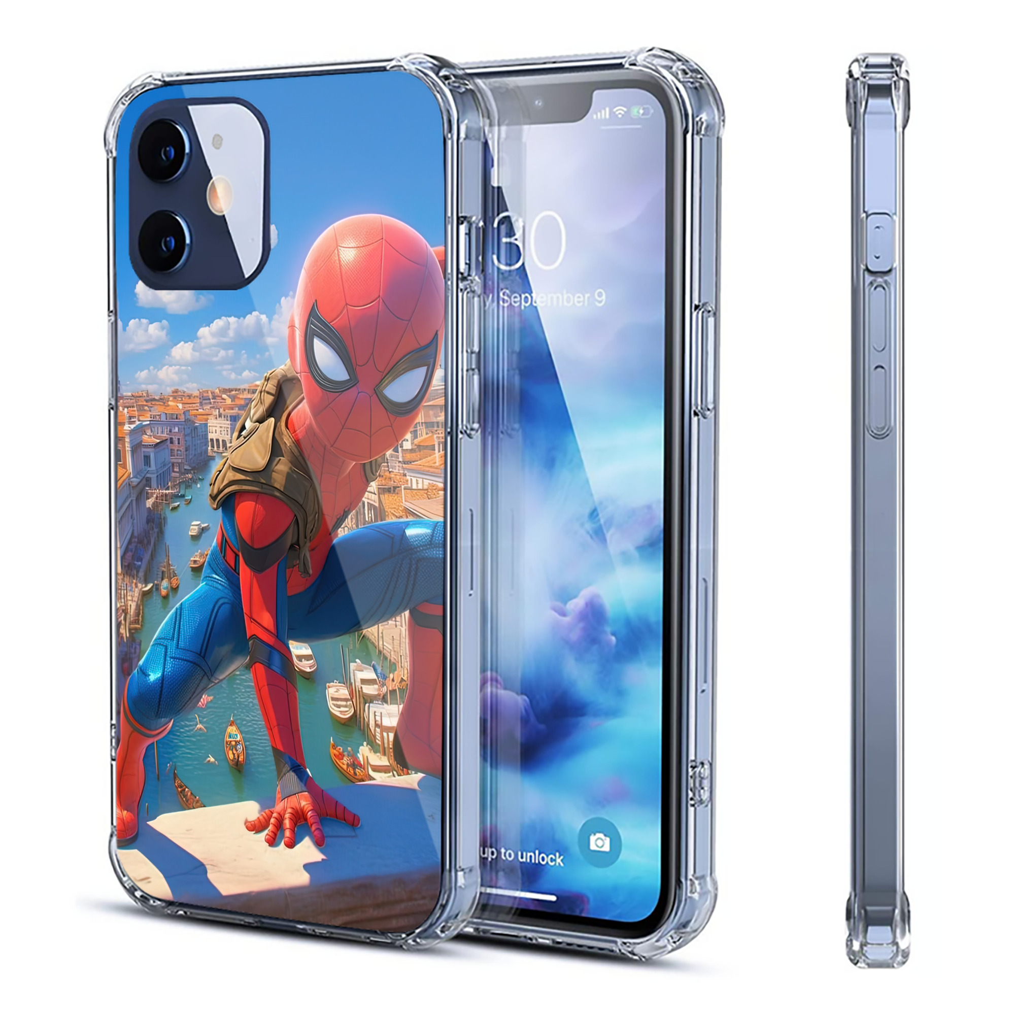 （画像用） Spider Man スパイダーマン 【iPhone 12シリーズ対応】透明スマホケース（クリアソフトケース）